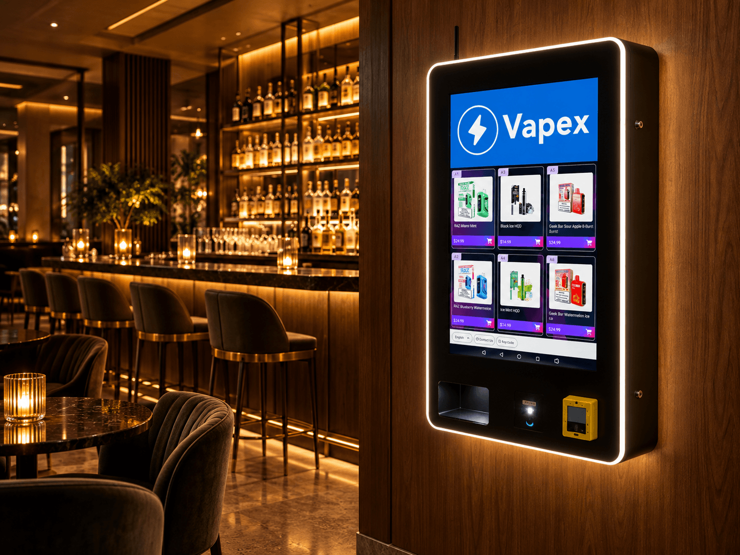 VAPEX machine installed in bars & hospitality